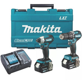 Makita 18v DLX2414F01 Brushless Kit DHP487 Hammer Drill DTD157 Impact Driver 3ah