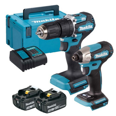 Makita 18v DLX2414J Brushless Kit DHP487 Hammer Drill DTD157 Impact Driver  3ah