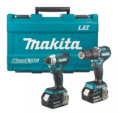 Makita 18v DLX2414T01 Brushless Kit DHP487 Hammer Drill DTD157