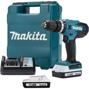 Makita 18v Lithium ion Cordless Combi Hammer Drill with 2x2.0 Batteries HP488DAE