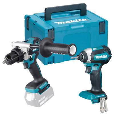 Makita 18v LXT Brushless Combi Hammer Drill Impact Driver DHP486 + DTD153 + Case
