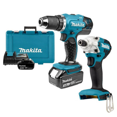 Makita 18v LXT Twin Pack - Cordless Drill + Impact Driver 2x 3.0ah Battery