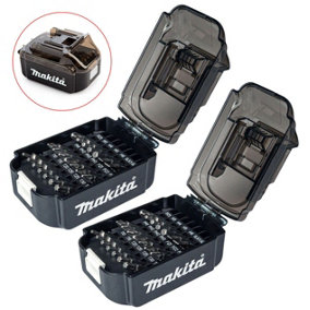 Makita 42 Piece Screwdriver Drill Bit Sets BL1850 Battery Shaped Bit Holder Set