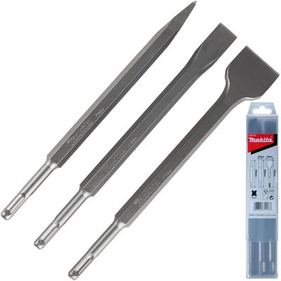 Makita 6 Piece SDS Plus Point Bullet Cold Flat Scaling Chisel Set Masonry 250mm
