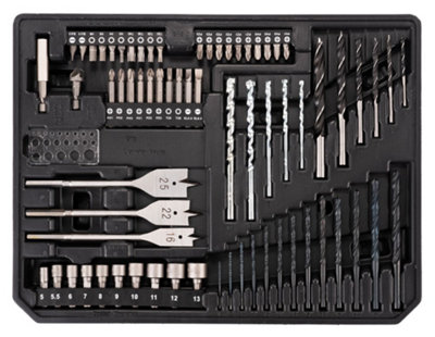 Makita 70 Piece Drill Bit Set Masonry HSS Flat Wood Bit  Socket + Inlay + Makpac