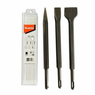 Makita D-19168 per SDS-PLUS Hammers - Punte trapano e scalpelli, Argento, set 17 pezzi