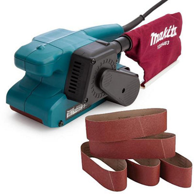 Makita 9911 3" 3 Inch 75 x 457mm Heavy Duty Corded 110v Belt Sander + Bag +Belts