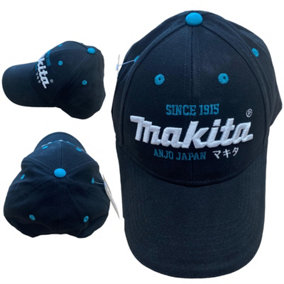 Makita Adjustable Black Baseball Cap Hat with Makita Logo Japan 1915 Emboss Logo