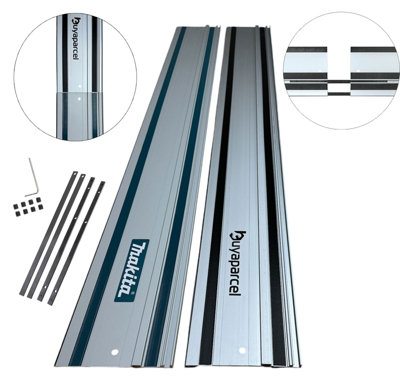 Circular Saw Accessory Guide Rail, 2x 1000 mm