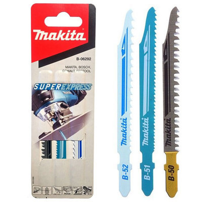 Makita B-06292 Piece Jigsaw Blades Super Express Long Life Blades Wood Metal 3PC