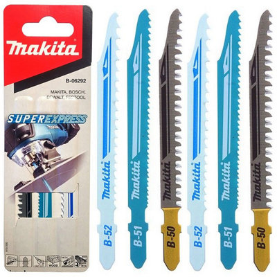 Makita B-06292 Piece Jigsaw Blades Super Express Long Life Blades Wood Metal 6PC