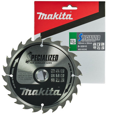 Makita B-09173 165mm x 20mm 24 Teeth Cordless Circular Saw Blade DHS680Z DHS611