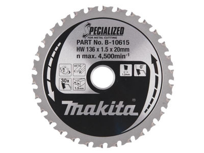 Makita B 10615 Metal Cutting Circular Saw Blade 136 x 20mm x 30T