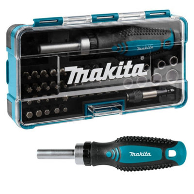 Makita B-36170 47 Piece Bit Set + Ratchet Screwdriver 1/4 Hex Shank ...