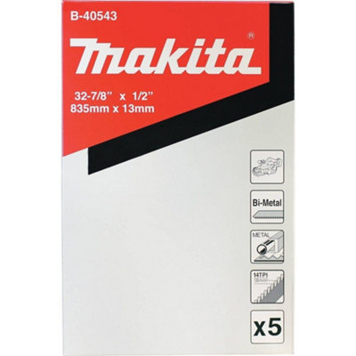 Makita B-40543 Bandsaw Blades 5 Pack 835mm x 13mm 14TPI DPB181 DPB182 DPB183