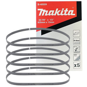Makita B-40559 Bandsaw Blades 5 Pack 835mm x 13mm 18TPI DPB181 DPB182 DPB183