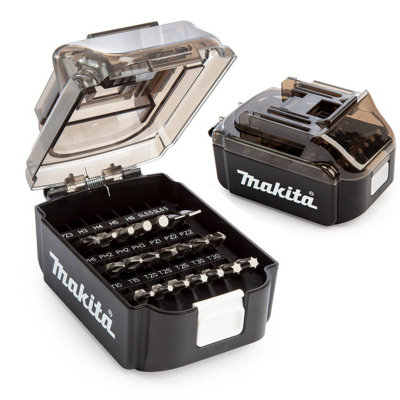Makita B-68323 21 Piece Screwdriver Drill Bit Set Battery Shaped Case ...