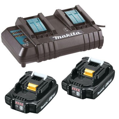 Makita BL1820 18v 2 x LXT 2.0ah Lithium-Ion Batteries + DC18SH Dual Port Charger