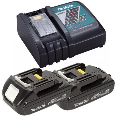 Makita BL1820 18v Lithium Ion 2 x 2.0ah Batteries and DC18RC 18v