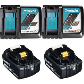 Makita BL1830 18v 2x LXT 3.0ah Lithium Batteries + DC18RC Dual Pack Fast Charger
