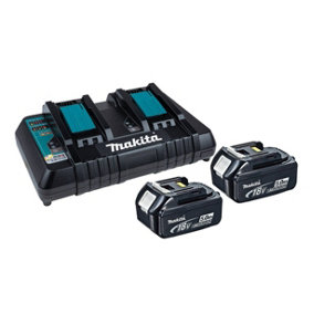 Makita BL1850 18v 2 x LXT 5.0ah Lithium-Ion Batteries + DC18RD Dual Port Charger