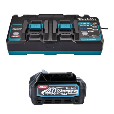 Makita BL4025 40V Max 2.5Ah Li-ion XGT Battery 191B36-3 + DC40RB 