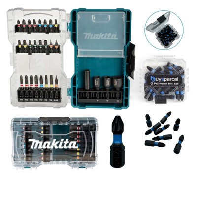 Makita Black Colour Coded Drill Bit Set Phillips Torx PZ2 53 Piece + 3/ ...