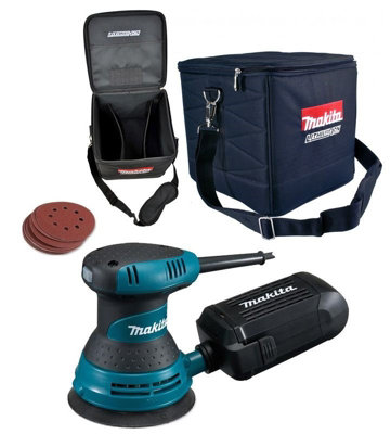Makita BO5030 125mm 5" 110v Random Orbital Sander + Dust Bag + Cube Bag