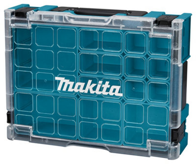 Makita Clear Lid MAKPAC Tool Case Stacking Organiser Tool Box + Inserts X 2