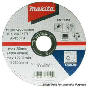 Makita D-18568 115mm 4.5" Thin Cutting Disc 22mm Bore Flat Disc Metal