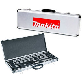 Makita D-21191 10 Piece SDS Plus Drill Bit + Cold Point Chisel Set + Metal Case