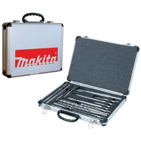 Makita D-21200 17 Piece SDS Plus Drill + Bullet Cold Flat Chisel Set Metal Case