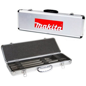 Makita D-40559 SDS Max Chisel Point 4 Piece Drill Bit Set 300 400mm + Metal Case