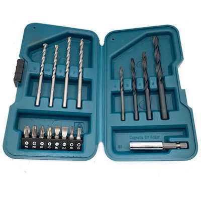 Makita D-54081 HSS 19 PC Ground Point + D-45858 17 PC Drill Masonry ...