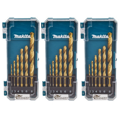 Makita D-72833 6 Piece HSS TiN Metal Steel Drill Bit Set 2 3 4 5 6 8mm Bits x 3