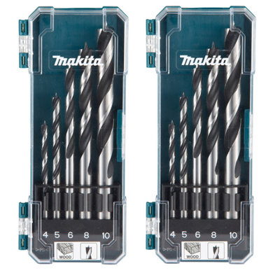 Makita D 72861 5 Piece Brad Point Wood Drill Bit Set 4 5 6 9 10mm