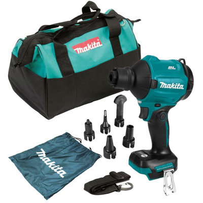 Makita DAS180Z 18v Brushless Dust Blower Inflator Deflator + 5 Nozzles + 10" Bag