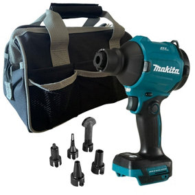 Makita DAS180Z 18v Brushless Dust Blower Inflator Deflator LXT + 5 Nozzles + Bag