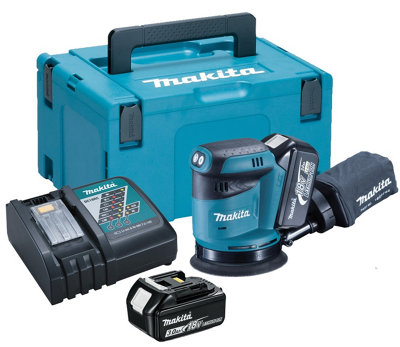 Makita DBO180RFJ 18v LXT Lithium Ion Random Orbital Sander 125mm - 2 x 3.0ah