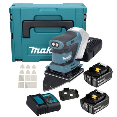 Makita DBO480RFJ 18v LXT 1/4 Sheet Cordless Palm Detail Sander + Delta + 2x3ah