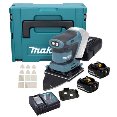 Makita DBO480RTJ 18v LXT 1 4 Sheet Cordless Palm Detail Sander Delta 2x5ah DIY at B Q