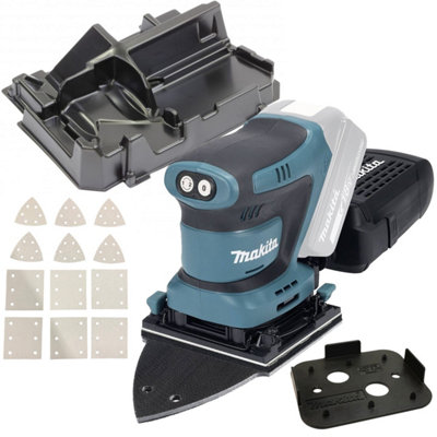 Makita DBO480Z 18v LXT 114mm 1/4 Sheet Finishing Cordless Palm Sander + Inlay