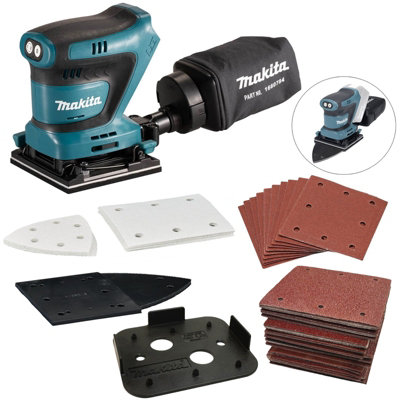 Makita DBO480Z 18v LXT 114mm Detail 1/4 Sheet Finishing Palm Sander + 62 Sheets