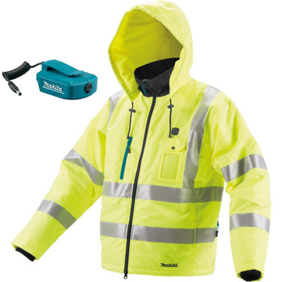 Makita DCJ206Z Hi Viz LXT 14.4v 18v Cordless Battery Heated Jacket Medium M DIY at B Q