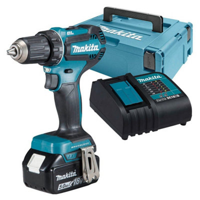 Makita DDF485 18V LXT Lithium Ion Brushless Drill Driver 2 Speed Bare 1 x 5ah DIY at B Q