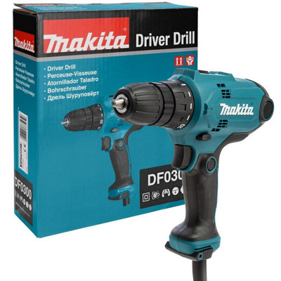 Makita DF0300 240v Corded Drill Driver 10mm Chuck Speed Cable