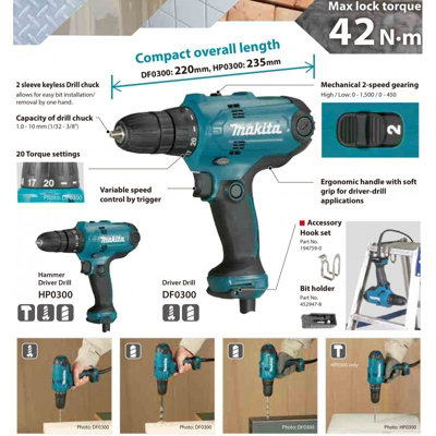 Makita corded 2024 drill driver