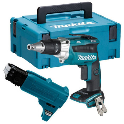 Makita DFS250ZJ 18v Brushless Collated Autofeed Drywall Screwdriver + Attachment