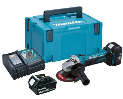 Makita DGA452RFJ 18v 4.5" 115mm Angle Grinder Lithium Ion + 2 x 3.0ah DGA452RFE