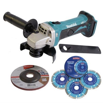 Makita DGA452Z 18v 4.5" 115mm Angle Grinder Lithium Ion + X3 Blades